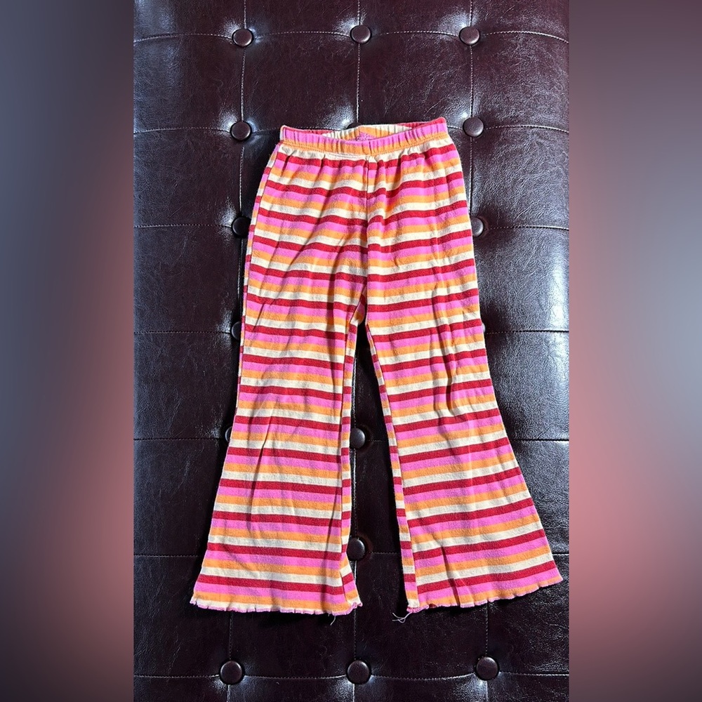 Sweet Potatoes Vintage Colorful Girls Striped Flared Leggings